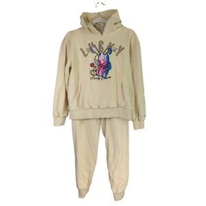 BKYS Lucky Charm Hoodie Sweatpants Set Mens S Yellow Cotton